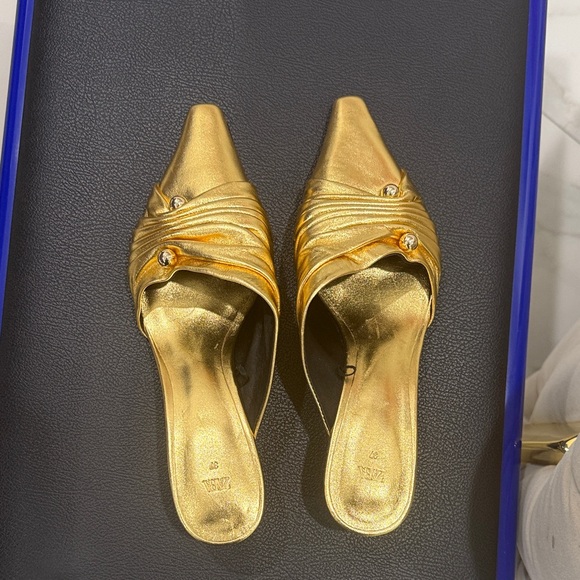 Zara Gold Women's Mules - Picture 11 of 11